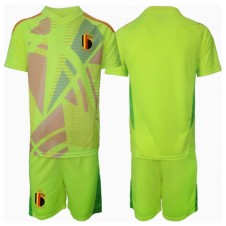 Belgien Målvakt Bortaställ Barn EM 2024 Korta ärmar (+ Korta byxor)